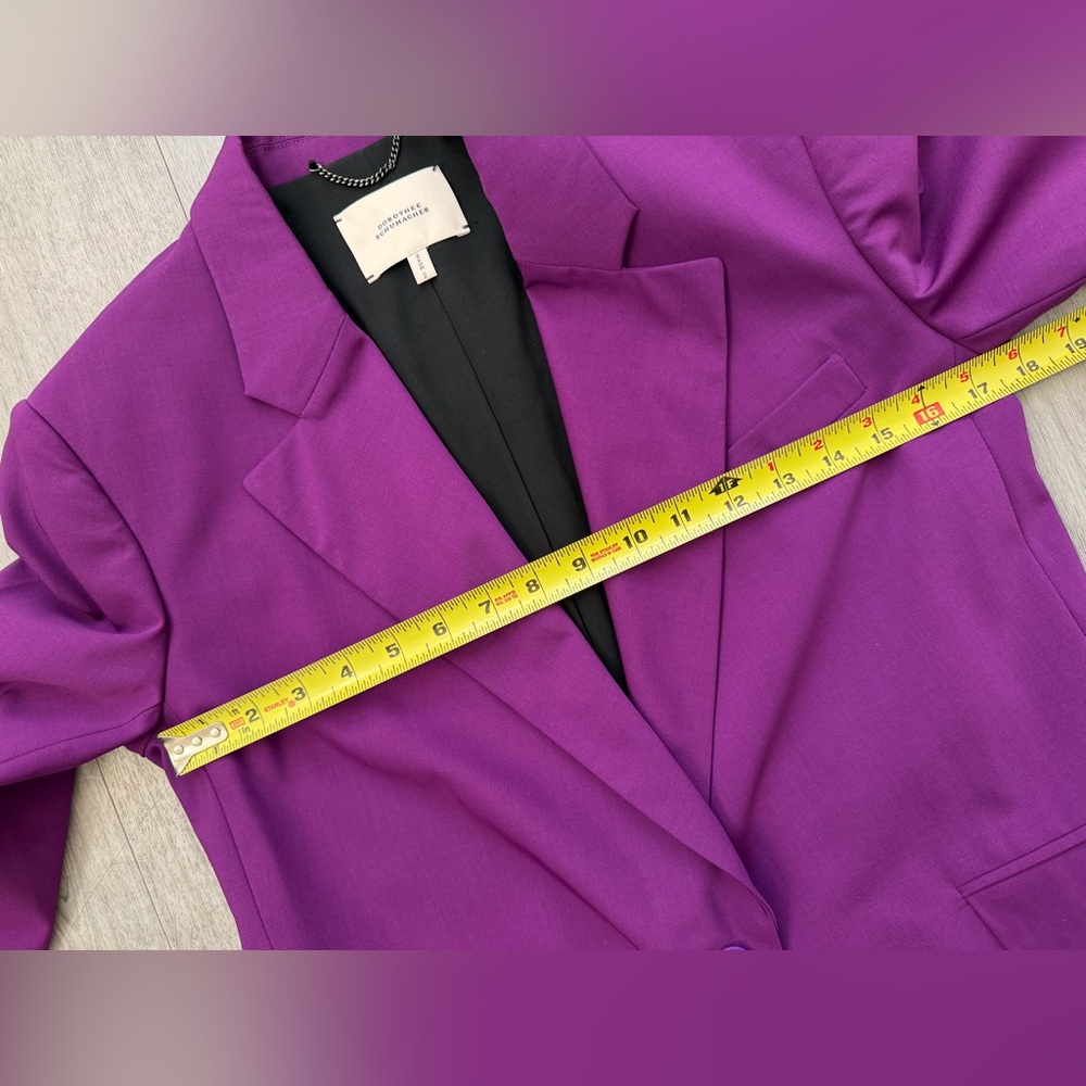 DOROTHEE SCHUMACHER Purple Virgin Wool Blazer | Twisted Lightness | EUC US 2 XS - Picture 5 of 12